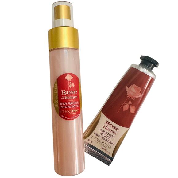 L'Occitane NEW 2 PC Rose Set – Rose Hydrating Face Mist + Rose Velvet Hand Cream - Picture 1 of 4